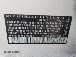2016 Volkswagen Golf GTI SE with VIN 3VW4T7AU7GM010628, listed as a Copart auction lot 70206094 with 75,965 mi miles and Salvage Title. Bid and sale history available at carsss.com. Image 12.