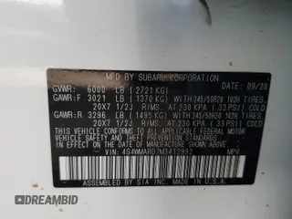 2021 Subaru Ascent Touring with VIN 4S4WMARD7M3412992, listed as a Copart auction lot 46589025 with 34,804 mi miles and Salvage Title. Bid and sale history available at carsss.com. Image 13.