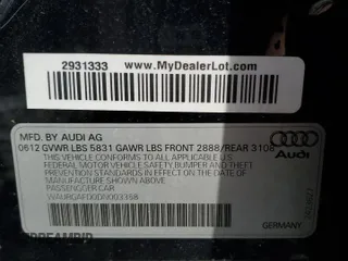 2013 Audi A8 L 3.0L with VIN WAURGAFD0DN003358, listed as a Copart auction lot 55416175 with 114,973 mi miles and Salvage Title. Bid and sale history available at carsss.com. Image 12.