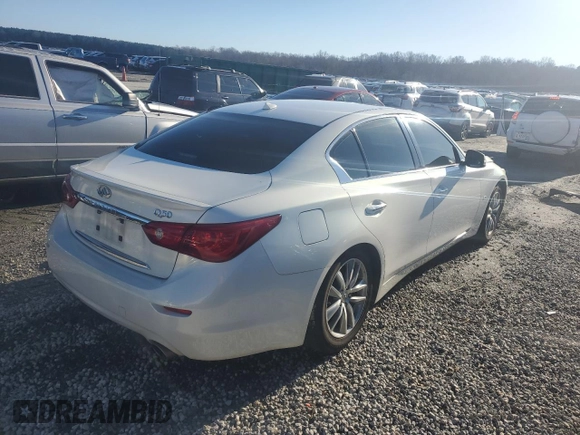 2014 Infiniti Q50 z VIN JN1BV7AP7EM683266, wystawiony jako Copart lot #87167454 z przebiegiem 120 125 mil mil oraz Szkoda całkowita • Salvage title. Historia ofert i sprzedaży dostępna na DreamBid. Obrazek 3.