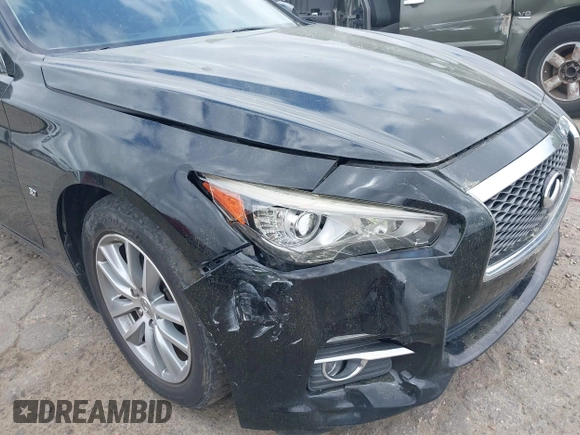 2015 Infiniti Q50 Premium with VIN JN1BV7AR1FM417342, listed as a IAAI auction lot 41887007 with 116,026 mi miles. Bid and sale history available at carsss.com. Image 6.