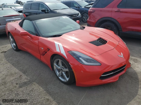 2014 Chevrolet Corvette Stingray 2LT with VIN 1G1YD3D7XE5130869, listed as a Copart auction lot 75005934 with 0 mi miles and Salvage Title. Bid and sale history available at carsss.com. Image 4.