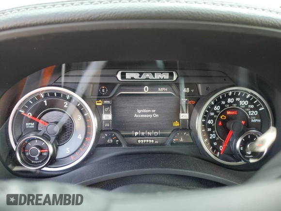 2021 Ram 2500 Laramie with VIN 3C6UR5FL5MG591697, listed as a Copart auction lot 44779435 with 37,736 mi miles and Salvage Title. Bid and sale history available at carsss.com. Image 9.