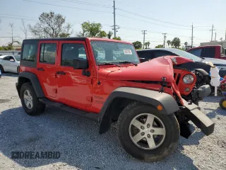 2015 Jeep Wrangler Unlimited Willys Wheeler with VIN 1C4BJWDG3FL726460, listed as a Copart auction lot 55827355 with 96,482 mi miles and Salvage Title. Bid and sale history available at DreamBid. Image 4.