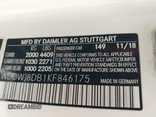 2019 Mercedes-Benz C 300 with VIN WDDWJ8DB1KF846175, listed as a IAAI auction lot 42397729 with 89,461 mi miles and . Bid and sale history available at DreamBid. Image 9.