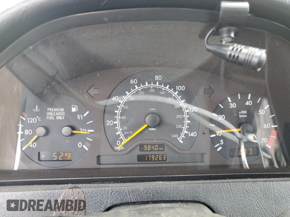 1998 Mercedes-Benz C 230/260/280/320 with VIN WDBHA23G2WA555649, listed as a Copart auction lot 46755375 with 179,263 mi miles and Salvage title. Bid and sale history available at DreamBid. Image 9.