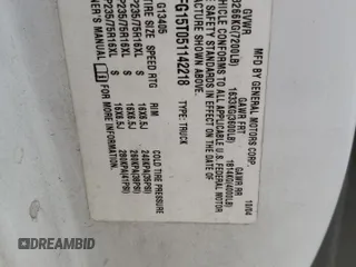 2005 Chevrolet Express Cargo with VIN 1GCFG15T051142218, listed as a Copart auction lot 57409005 with 185,725 mi miles and Salvage title. Bid and sale history available at DreamBid. Image 13.