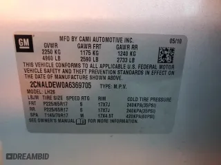 2010 Chevrolet Equinox LT w/1LT with VIN 2CNALDEW0A6369705, listed as a Copart auction lot 50768765 with 118,078 mi miles and Salvage Title. Bid and sale history available at carsss.com. Image 13.