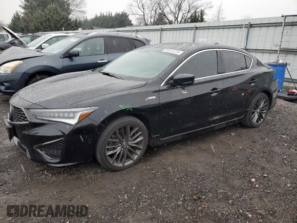 2020 Acura ILX w/Premium/A-SPEC Pkg with VIN 19UDE2F81LA008538, listed as a Copart auction lot 84619724 with 38,610 mi miles and Salvage Title. Bid and sale history available at carsss.com. Image 1.