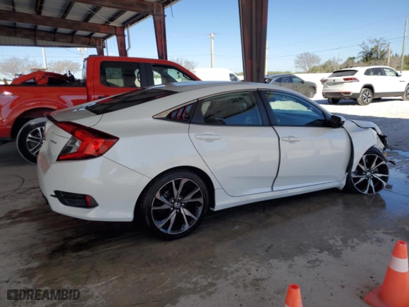 2019 Honda Civic Sedan Sport with VIN 2HGFC2F89KH571545, listed as a Copart auction lot 49281975 with 51,390 mi miles and Non Repairable. Bid and sale history available at carsss.com. Image 3.