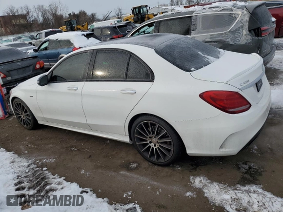 2016 Mercedes-Benz C 450 AMG with VIN 55SWF6EB5GU110266, listed as a Copart auction lot 43308835 with 42,148 mi miles and Salvage title. Bid and sale history available at DreamBid. Image 2.