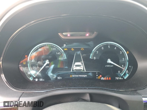 2024 Genesis GV70 Sport with VIN 5NMMCDTC3RH003803, listed as a Copart auction lot 59806985 with 7,614 mi miles and Salvage title. Bid and sale history available at DreamBid. Image 9.