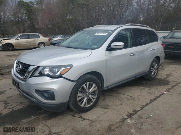 2019 Nissan Pathfinder S with VIN 5N1DR2MN4KC606486, listed as a Copart auction lot 44148945 with 0 miles and Clean Title. Bid and sale history available at carsss.com. Image 1.