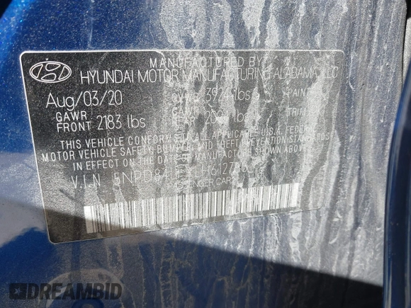 2020 Hyundai Elantra Value Edition z VIN 5NPD84LFXLH612750, wystawiony jako IAAI lot #41674279 z przebiegiem 88 179 mil mil oraz . Historia ofert i sprzedaży dostępna na DreamBid. Obrazek 9.