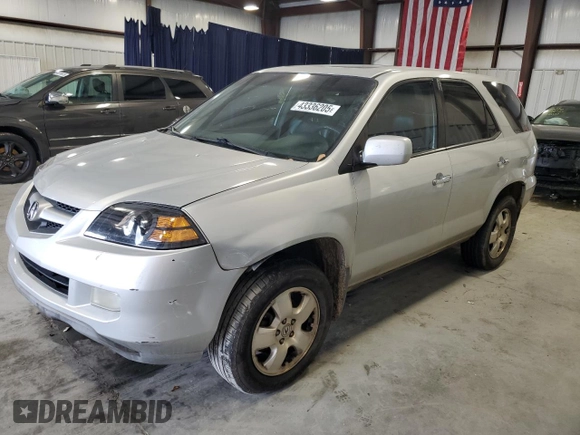 2005 Acura MDX with VIN 2HNYD18205H512521, listed as a Copart auction lot 43336205 with 264,949 mi miles and Salvage Title. Bid and sale history available at carsss.com. Image 1.