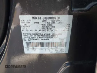 2007 Ford Edge SEL PLUS with VIN 2FMDK49CX7BA48559, listed as a IAAI auction lot 42009908 with 151,072 mi miles. Bid and sale history available at carsss.com. Image 9.