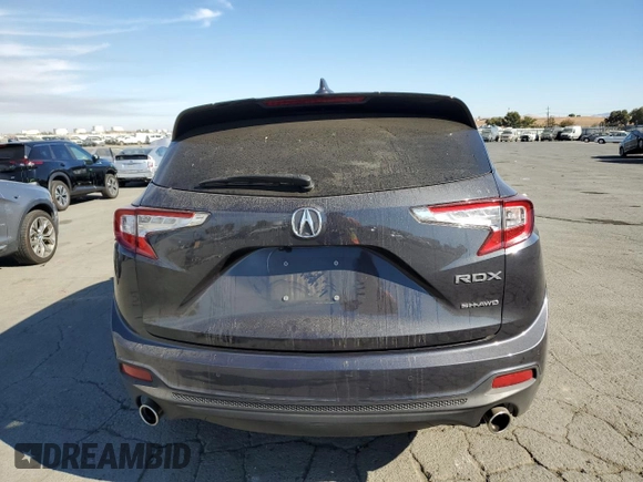 2021 Acura RDX w/Technology Package with VIN 5J8TC2H59ML038526, listed as a Copart auction lot 77088674 with 0 mi miles and Salvage Title. Bid and sale history available at carsss.com. Image 6.