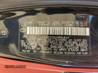 2005 Lexus SC 430 с VIN JTHFN48Y950061947, выставлен на аукционе Copart как лот 57050065 с пробегом 106 778 миль миль и Списание • Salvage title. История ставок и продаж доступна на DreamBid. Изображение 12.