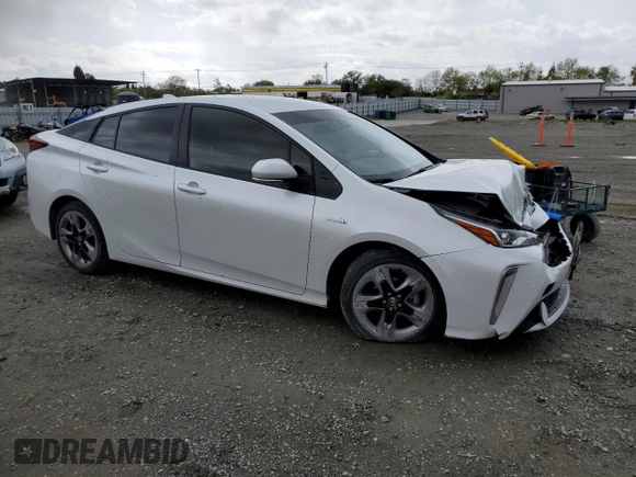 2022 Toyota Prius L Eco with VIN JTDKAMFU0N3181243, listed as a Copart auction lot 51579355 with 26,823 mi miles and Salvage Title. Bid and sale history available at DreamBid. Image 4.