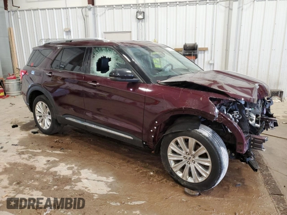 2022 Ford Explorer Limited with VIN 1FMSK8FH6NGB23620, listed as a Copart auction lot 41343345 with 50,318 mi miles and Salvage Title. Bid and sale history available at carsss.com. Image 4.