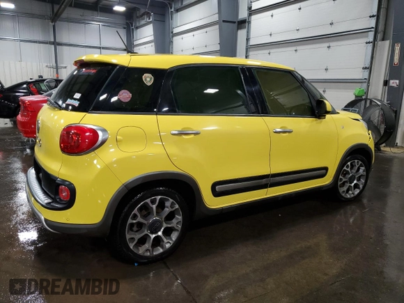 2014 FIAT 500L Trekking with VIN ZFBCFADH9EZ028757, listed as a Copart auction lot 77697094 with 0 mi miles and Salvage Title. Bid and sale history available at carsss.com. Image 3.