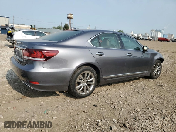 2015 Lexus LS 460 with VIN JTHCL5EF4F5025573, listed as a Copart auction lot 57178115 with 56,710 mi miles and Salvage title. Bid and sale history available at DreamBid. Image 3.