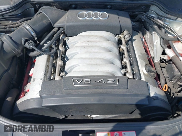 2005 Audi A8 L with VIN WAUML44E25N012034, listed as a IAAI auction lot 42056226 with 143,495 mi miles. Bid and sale history available at carsss.com. Image 10.