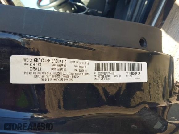 2013 FIAT 500e с VIN 3C3CFFGE7DT744353, выставлен на аукционе IAAI как лот 42257126 с пробегом 61 567 миль миль и . История ставок и продаж доступна на DreamBid. Изображение 9.