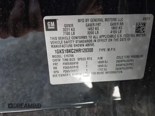 2017 GMC Yukon SLT with VIN 1GKS1BKC2HR128308, listed as a IAAI auction lot 41945770 with 158,905 mi miles. Bid and sale history available at carsss.com. Image 9.