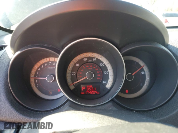 2010 Kia Forte EX with VIN KNAFU4A24A5854447, listed as a Copart auction lot 45558675 with 174,204 mi miles and Salvage Title. Bid and sale history available at carsss.com. Image 9.
