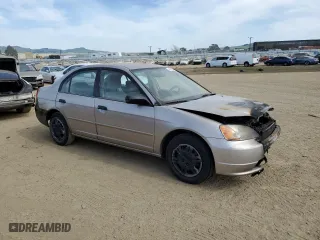 2001 Honda Civic LX with VIN JHMES16521S000353, listed as a Copart auction lot 47652345 with 0 mi miles and Salvage Title. Bid and sale history available at carsss.com. Image 4.