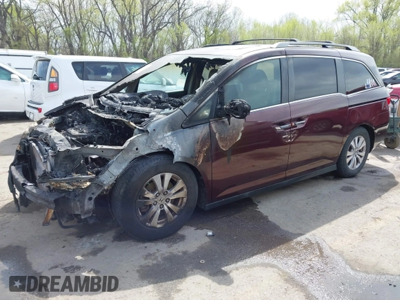 2014 Honda Odyssey EX-L with VIN 5FNRL5H64EB115536, listed as a IAAI auction lot 41997948 with Not Provided miles and . Bid and sale history available at carsss.com. Image 2.
