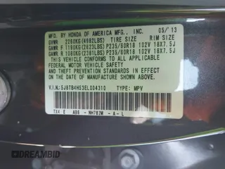 2014 Acura RDX Technology with VIN 5J8TB4H53EL004310, listed as a IAAI auction lot 42272662 with 125,759 mi miles and . Bid and sale history available at DreamBid. Image 9.
