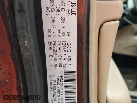 2015 Jeep Grand Cherokee Limited with VIN 1C4RJFBG5FC883103, listed as a Copart auction lot 47835325 with 57,254 mi miles and Salvage Title. Bid and sale history available at carsss.com. Image 13.