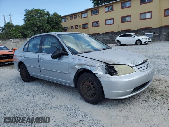 2003 Honda Civic LX with VIN 2HGES16563H568571, listed as a Copart auction lot 53802225 with 0 mi miles and Salvage Title. Bid and sale history available at carsss.com. Image 4.