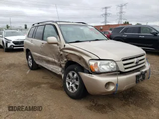 2005 Toyota Highlander with VIN JTEEP21A650087443, listed as a Copart auction lot 86704434 with Not Provided miles and Salvage Title. Bid and sale history available at DreamBid. Image 4.