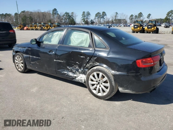 2013 Audi A4 Premium with VIN WAUAFAFL9DN013524, listed as a Copart auction lot 48749225 with 200,385 mi miles and Salvage Title. Bid and sale history available at carsss.com. Image 2.