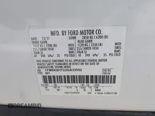 2018 Ford Explorer Platinum with VIN 1FM5K8HT2JGA33552, listed as a IAAI auction lot 42093232 with 154,933 mi miles and . Bid and sale history available at DreamBid. Image 9.