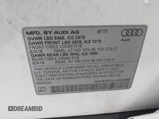 2018 Audi Q5 Premium Plus z VIN WA1BNAFY4J2034388, wystawiony jako IAAI lot #41839388 z przebiegiem 70 936 mil mil oraz . Historia ofert i sprzedaży dostępna na DreamBid. Obrazek 9.