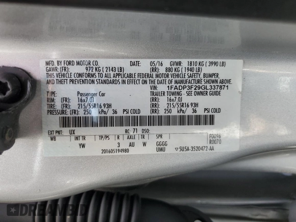 2016 Ford Focus SE with VIN 1FADP3F29GL337871, listed as a Copart auction lot 54373245 with 147,789 mi miles and Salvage Title. Bid and sale history available at carsss.com. Image 12.
