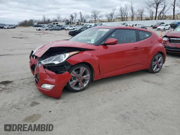 2017 Hyundai Veloster Value Edition with VIN KMHTC6AD9HU324475, listed as a Copart auction lot 82224274 with 86,533 mi miles and Salvage Title. Bid and sale history available at carsss.com. Image 1.