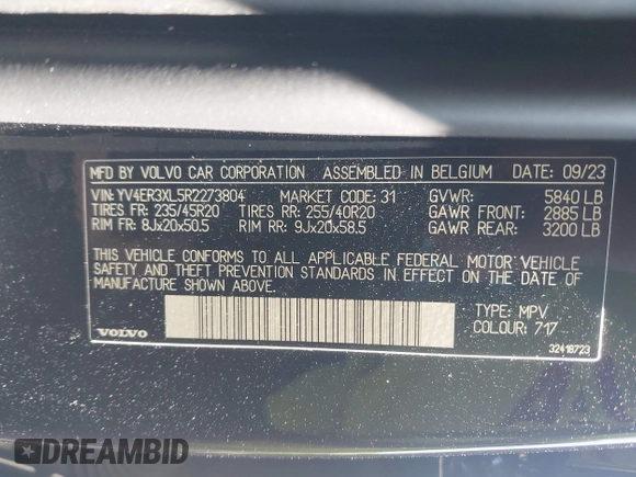 2024 Volvo XC40 Plus z VIN YV4ER3XL5R2273804, wystawiony jako IAAI lot #42046244 z przebiegiem 12 694 mil mil oraz . Historia ofert i sprzedaży dostępna na DreamBid. Obrazek 9.