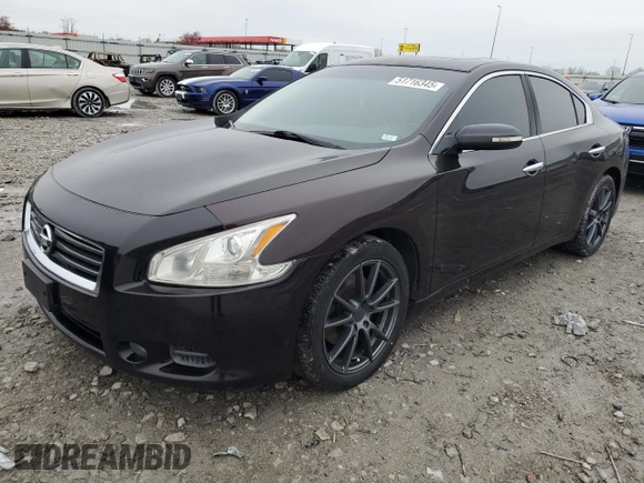 2014 Nissan Maxima S with VIN 1N4AA5AP9EC912549, listed as a Copart auction lot 51716345 with 197,646 mi miles and Salvage Title. Bid and sale history available at DreamBid. Image 1.