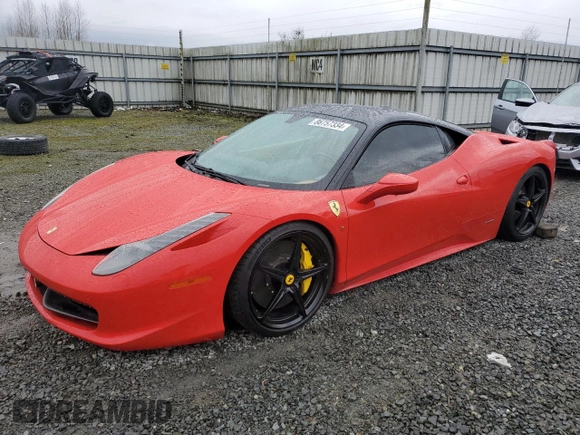 2011 Ferrari 458 Italia z VIN ZFF67NFA5B0176534, wystawiony jako Copart lot #86757334 z przebiegiem Nie podano mil oraz Szkoda całkowita • Salvage title. Historia ofert i sprzedaży dostępna na DreamBid. Obrazek 1.