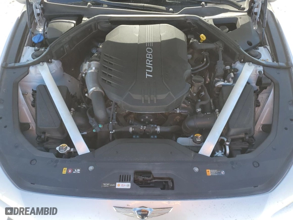 2019 Genesis G70 3.3T Advanced with VIN KMTG74LE1KU024023, listed as a Copart auction lot 77521804 with 33,639 mi miles and Salvage Title. Bid and sale history available at carsss.com. Image 12.