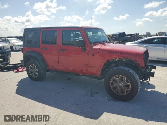 2014 Jeep Wrangler Unlimited Rubicon with VIN 1C4HJWFG5EL162736, listed as a Copart auction lot 64077645 with 126,330 mi miles and Salvage title. Bid and sale history available at DreamBid. Image 4.