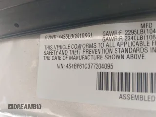 2007 Subaru Legacy Outback with VIN 4S4BP61C377304095, listed as a IAAI auction lot 42673017 with 173,219 mi miles and . Bid and sale history available at DreamBid. Image 9.