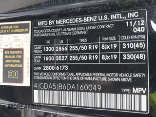 2013 Mercedes-Benz M 350 with VIN 4JGDA5JB6DA160049, listed as a IAAI auction lot 42137116 with 100,033 mi miles and . Bid and sale history available at DreamBid. Image 9.