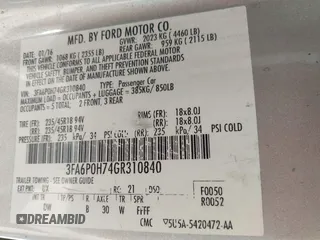 2016 Ford Fusion SE with VIN 3FA6P0H74GR310840, listed as a IAAI auction lot 42078052 with 125,216 mi miles and . Bid and sale history available at carsss.com. Image 9.