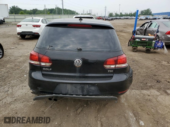 2012 Volkswagen Golf TDI with VIN WVWNM7AJ3CW293128, listed as a Copart auction lot 59679405 with Not provided miles and Clean title. Bid and sale history available at DreamBid. Image 6.